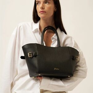 Baubeau Paris Le Saleya Bag, Black Grained Leather